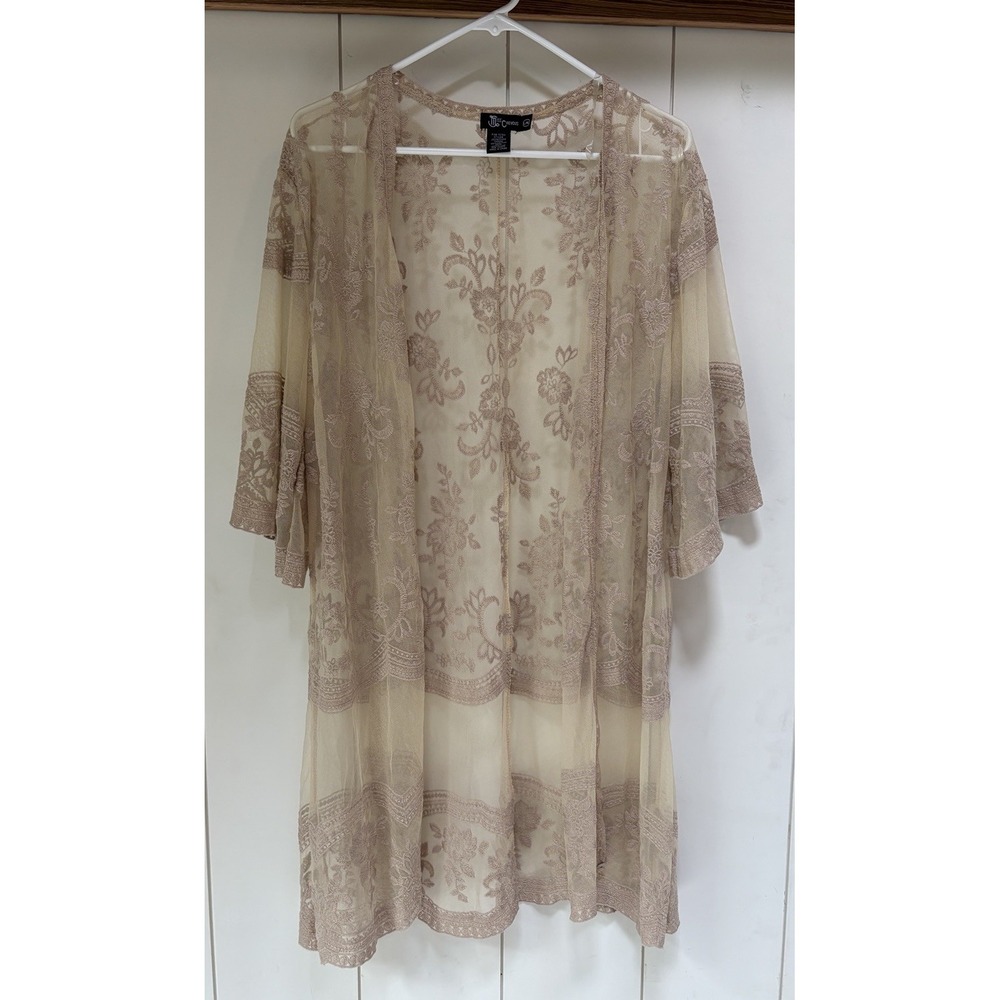 Miss Chievous L/XL Sheer Lace Kimono Cottagecore Boho Duster Romantic Festival